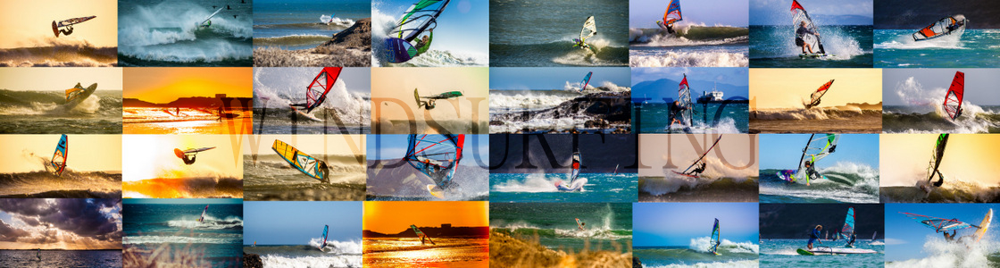 Collage of windsurfing photos