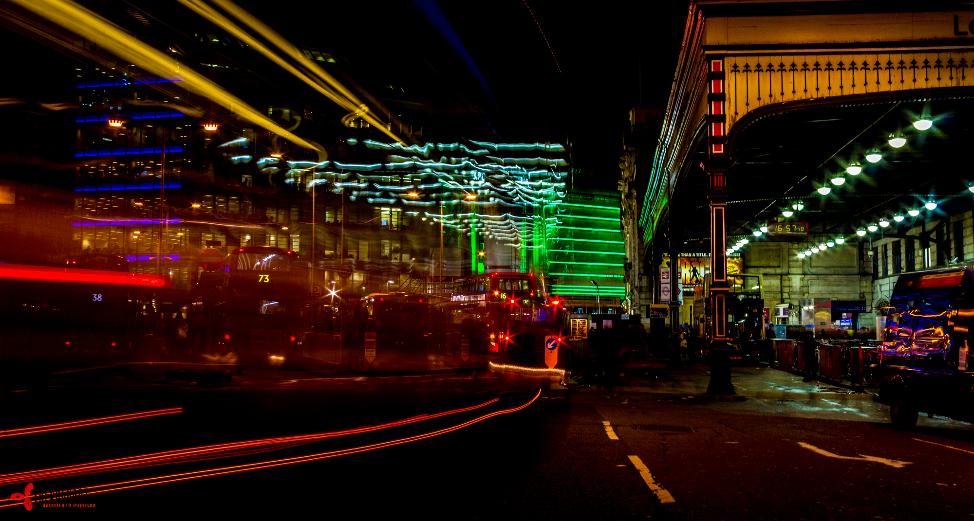 The light show at Victoria station.
