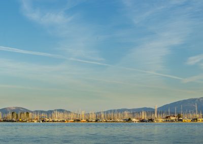 Panoramic view of the boatyards, Atkio, Ioanian and Cleopatra as seen from Preveza.