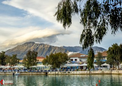 Vassiliki Harbour with Mountains and Trees